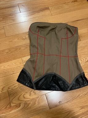 DSQUARED2 corset with leather accents and buckle